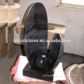 Contemporary art statue black stone modern outdoor decorative abstract sculpture